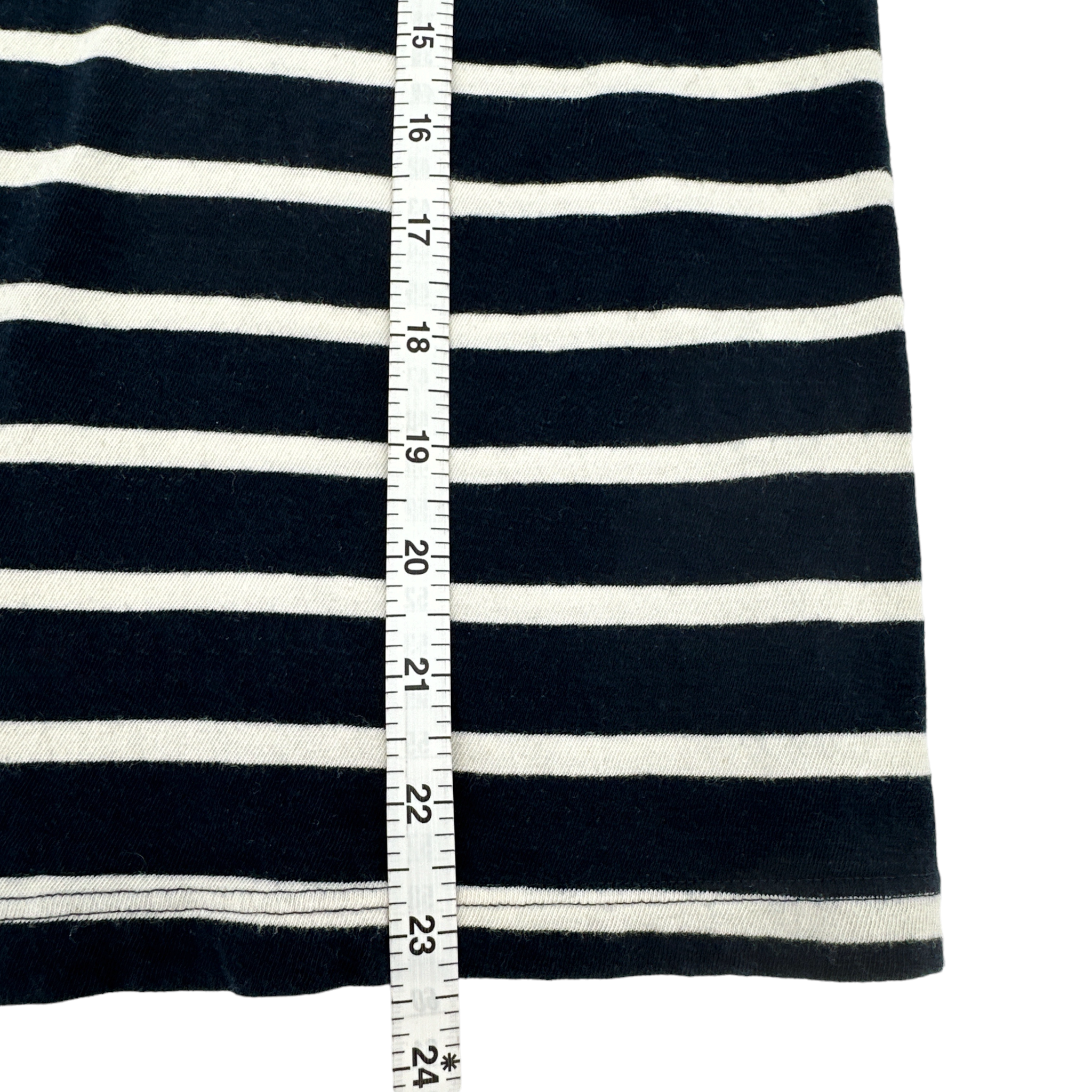 MONROW Stripe Tee in Navy & Cream XS Monrow