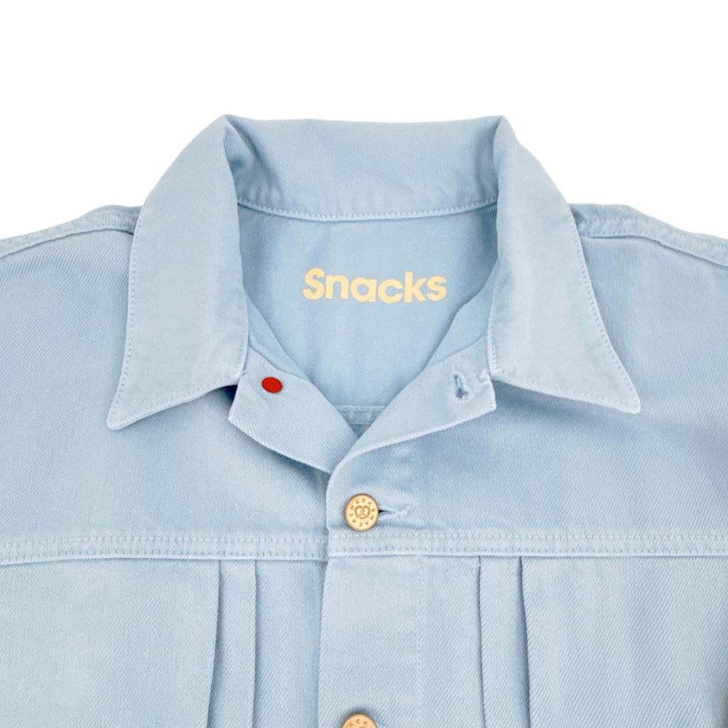 MOTHER Denim SNACKS! The Big Bite Jacket in Blue Barrymore XS Mother