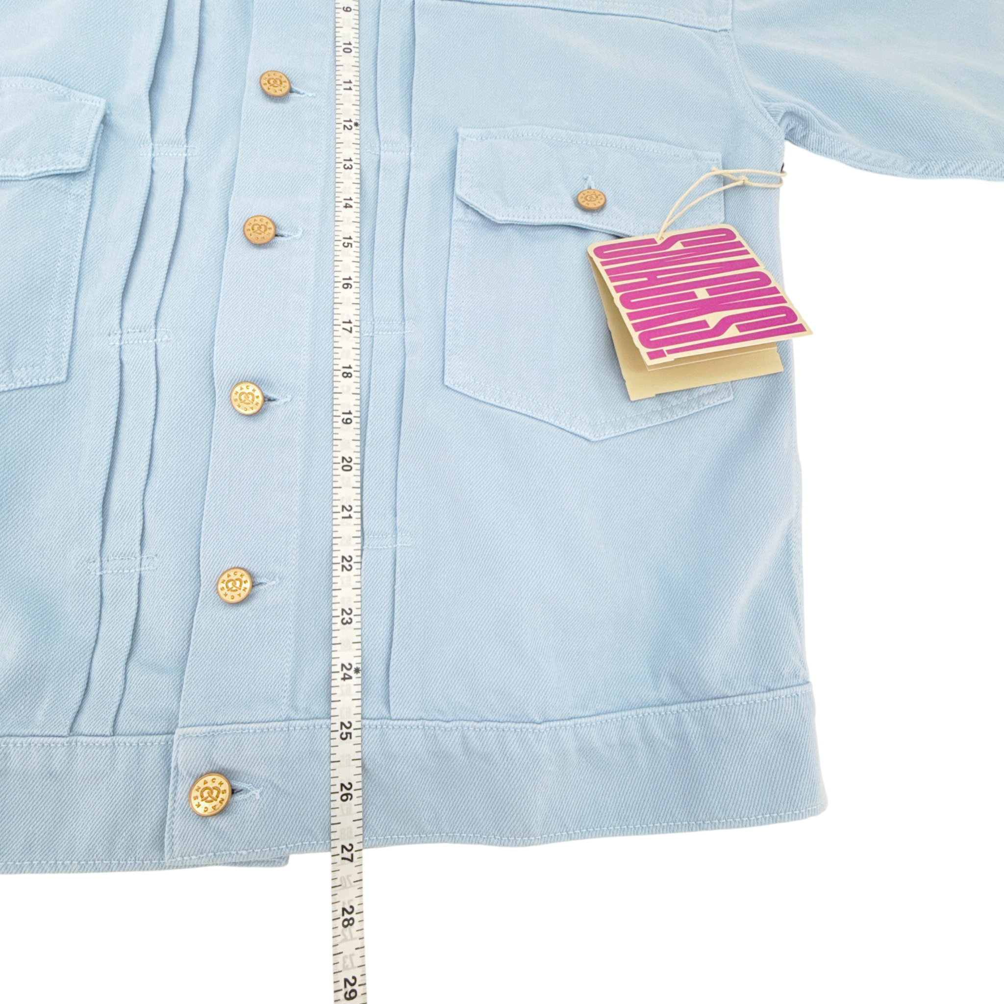 MOTHER Denim SNACKS! The Big Bite Jacket in Blue Barrymore XS Mother