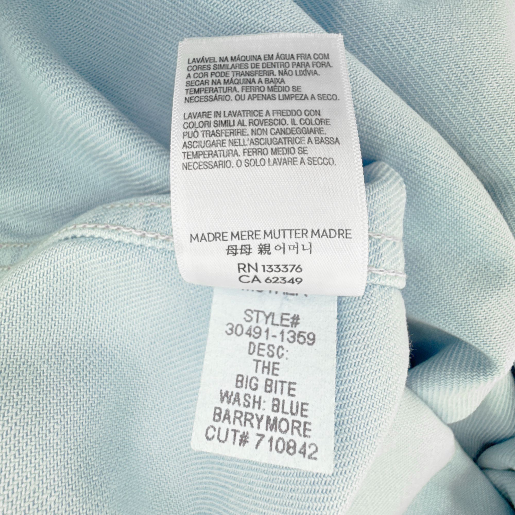 MOTHER Denim SNACKS! The Big Bite Jacket in Blue Barrymore XS Mother