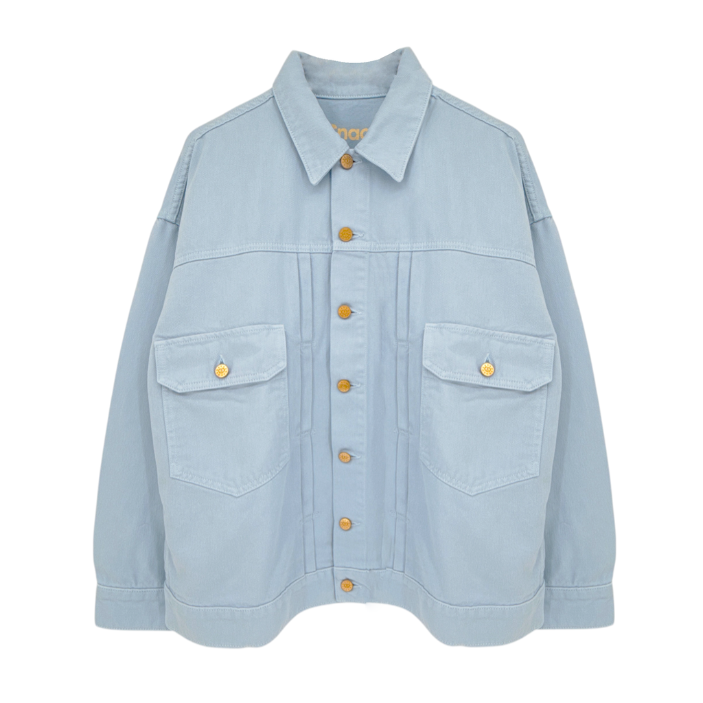 MOTHER Denim SNACKS! The Big Bite Jacket in Blue Barrymore XS Mother