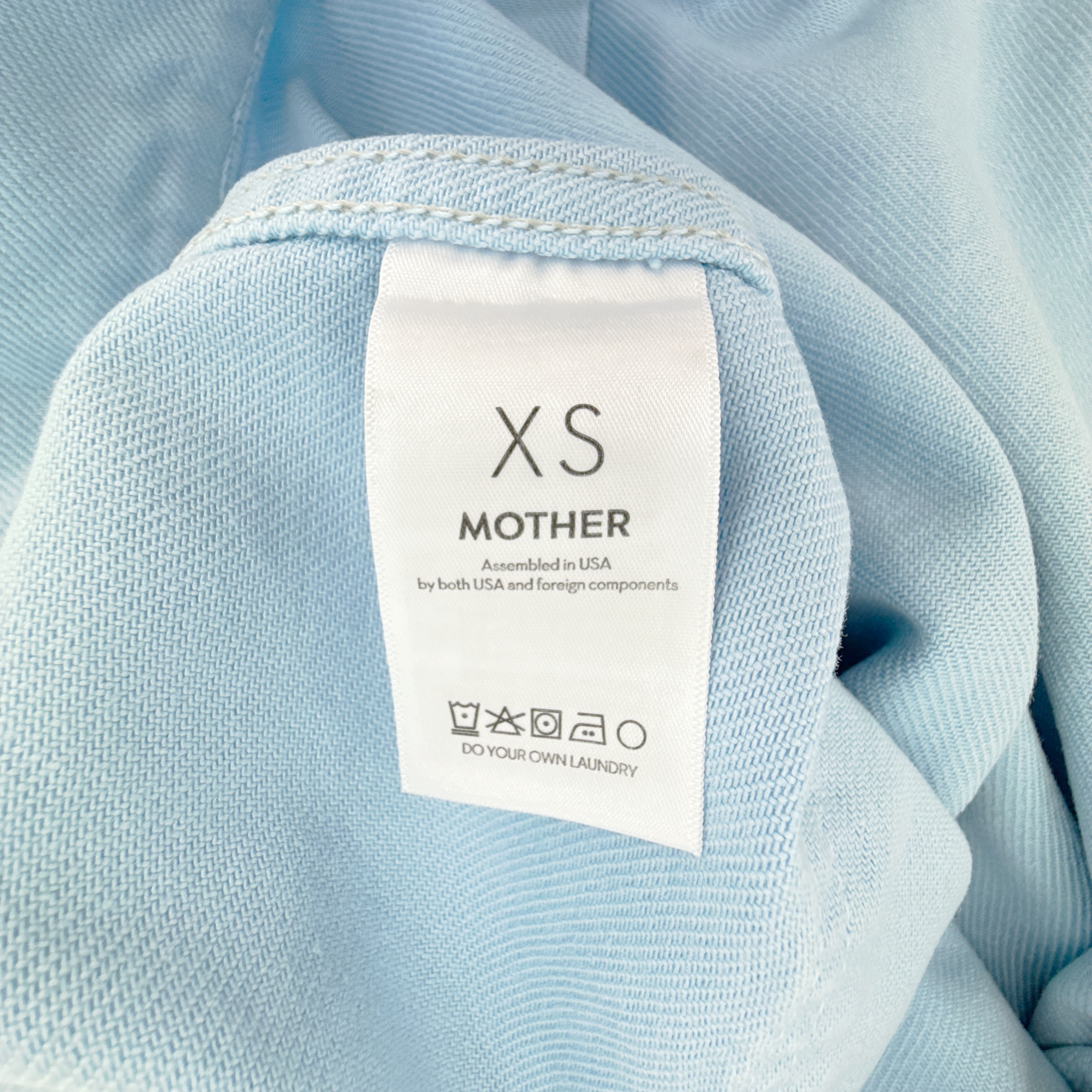 MOTHER Denim SNACKS! The Big Bite Jacket in Blue Barrymore XS Mother