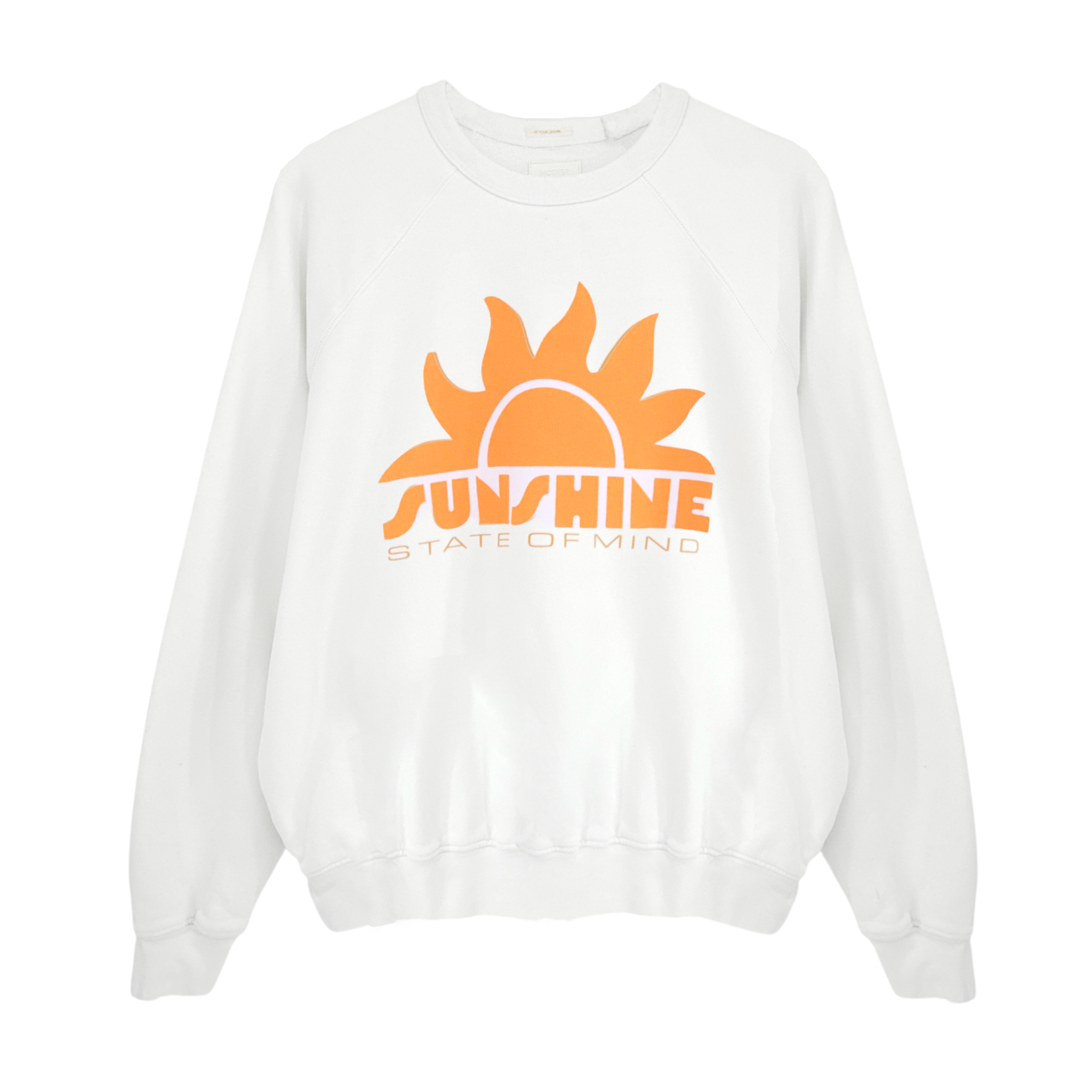 MOTHER The Biggie Message Sweatshirt In Bright White Sunshine Daydream S Mother