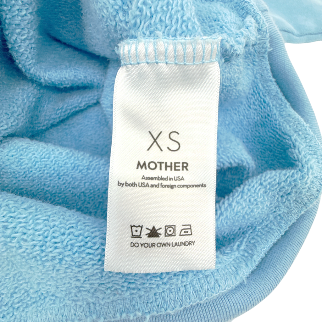 MOTHER The Drop Square Logo Cotton Sweatshirt in Mother High Density XS Mother
