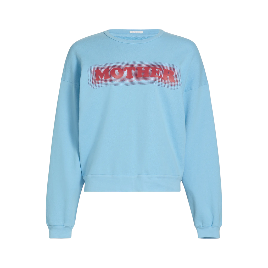 MOTHER The Drop Square Logo Cotton Sweatshirt in Mother High Density XS Mother