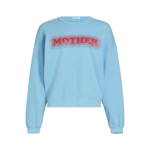 MOTHER The Drop Square Logo Cotton Sweatshirt in Mother High Density XS