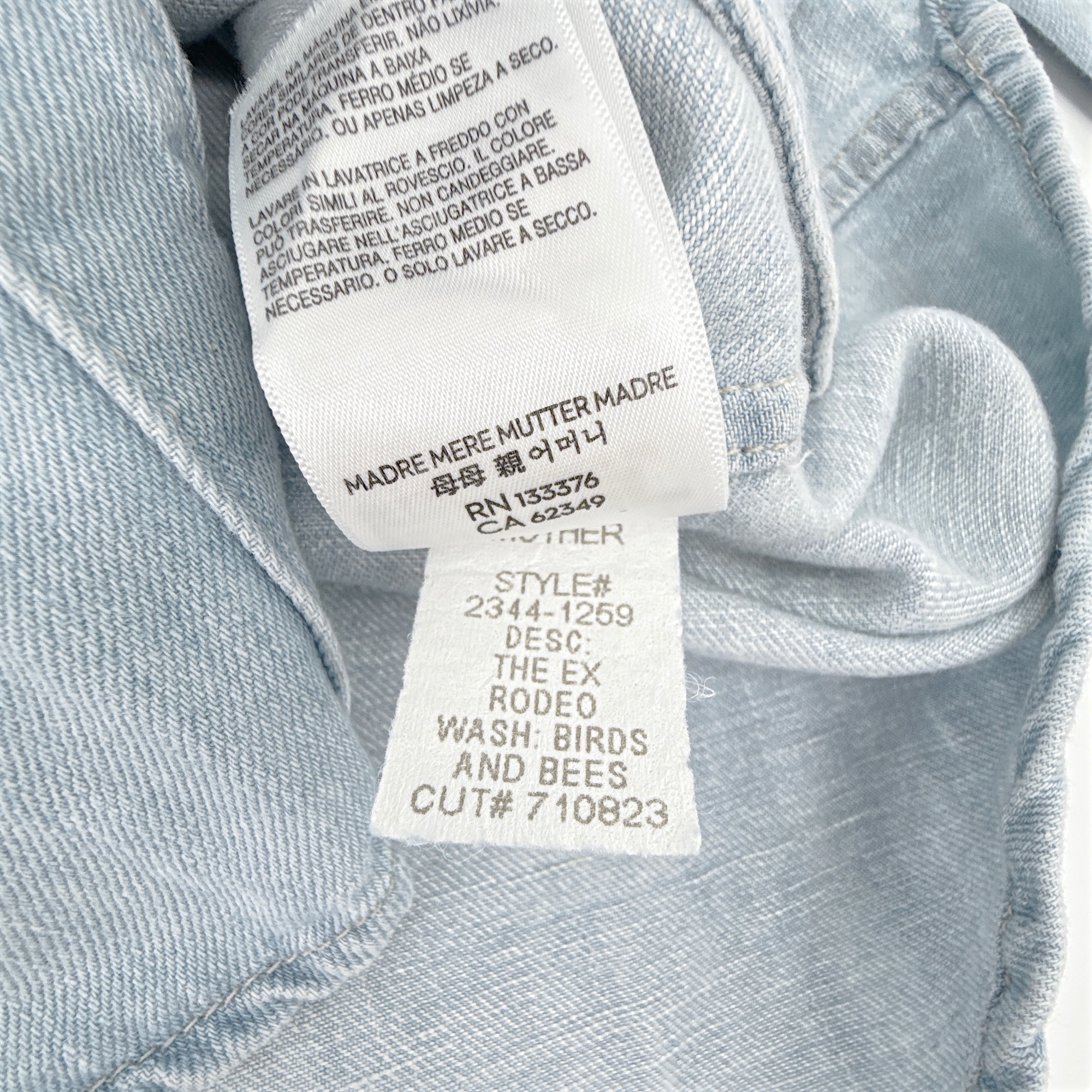 MOTHER The Ex Rodeo Shirt in Birds and Bees S Mother