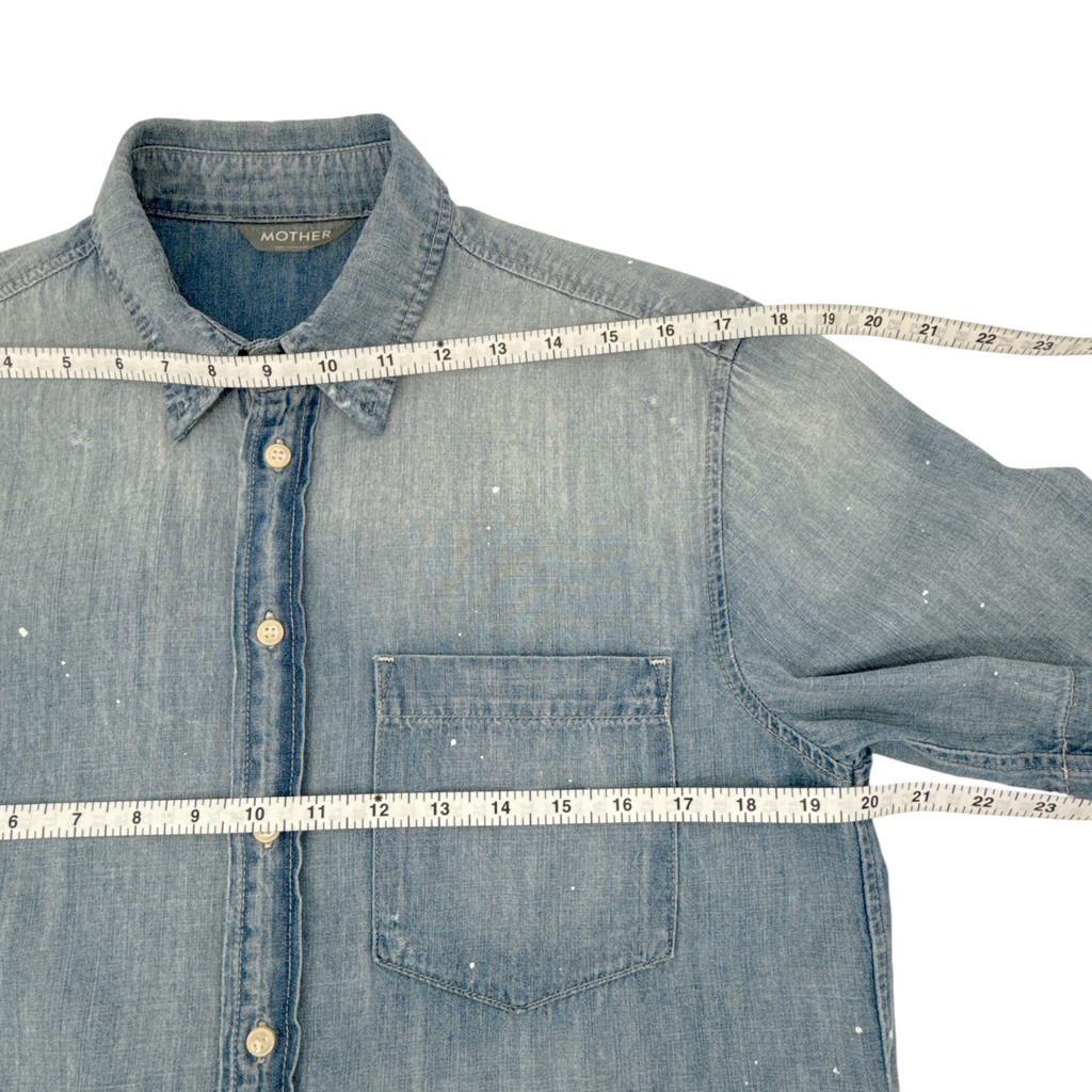 MOTHER Short Sleeve Frenchie Frayed Hem in Fixed S Mother