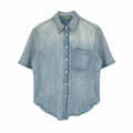 MOTHER Short Sleeve Frenchie Frayed Hem in Fixed S Mother