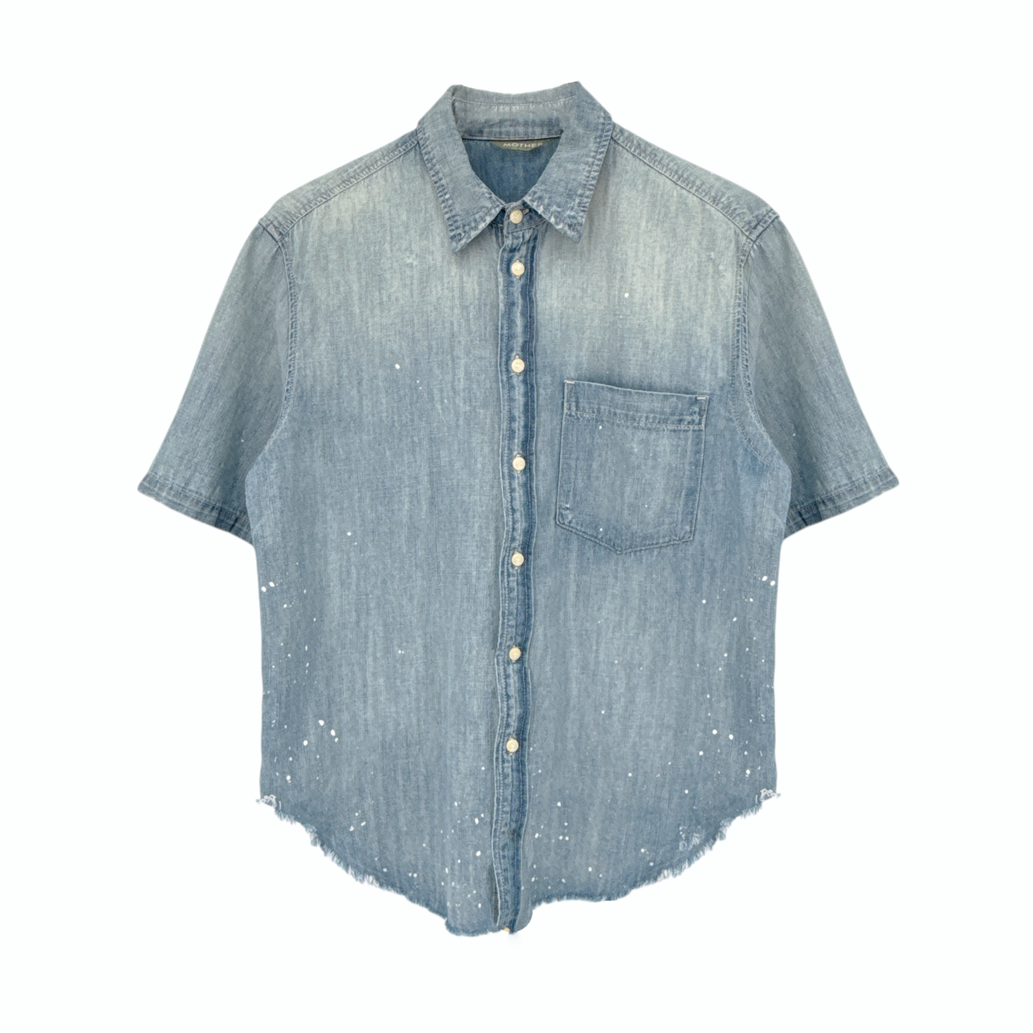 MOTHER Short Sleeve Frenchie Frayed Hem in Fixed S Mother