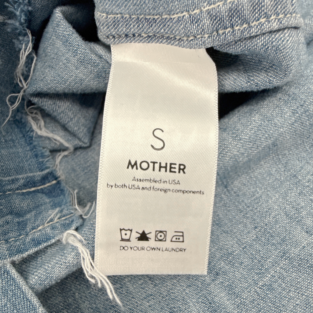 MOTHER Short Sleeve Frenchie Frayed Hem in Fixed S Mother