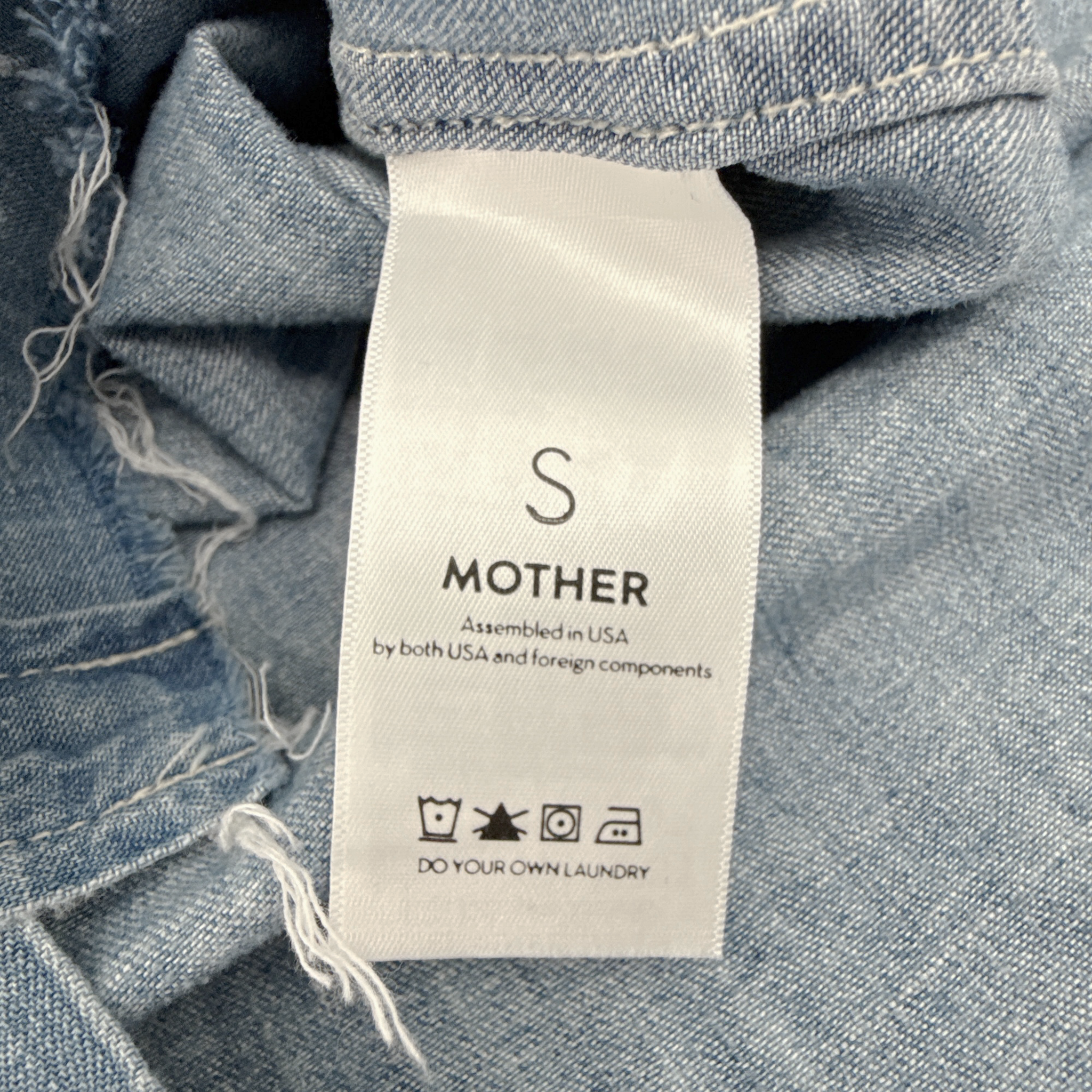 MOTHER Short Sleeve Frenchie Frayed Hem in Fixed S Mother