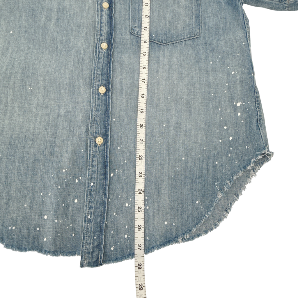 MOTHER Short Sleeve Frenchie Frayed Hem in Fixed S Mother
