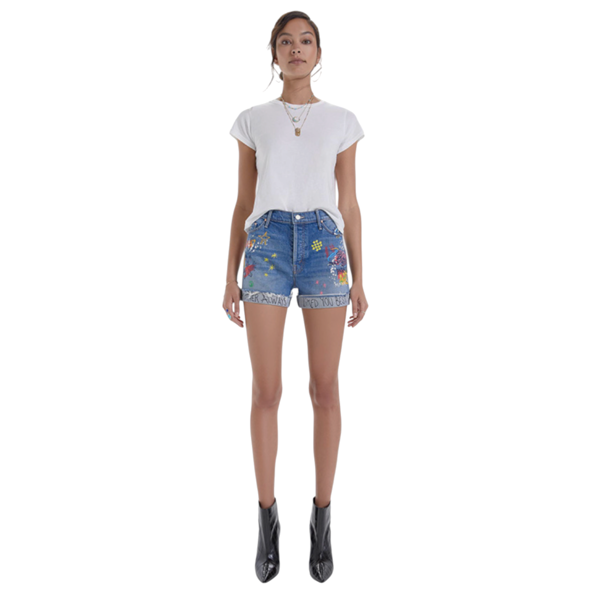 MOTHER The Vagabond Cuffed Shorts in Spooky Voodoo 25 Mother