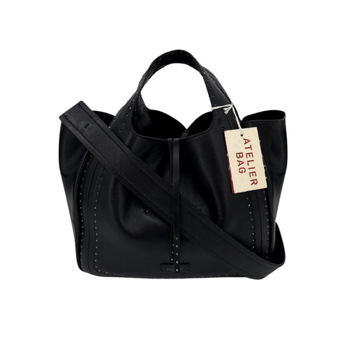 VALENTINO GARAVANI Small Atelier Bag 01 Metal Stitch Edition Tote Bag In Black - flyKAMP