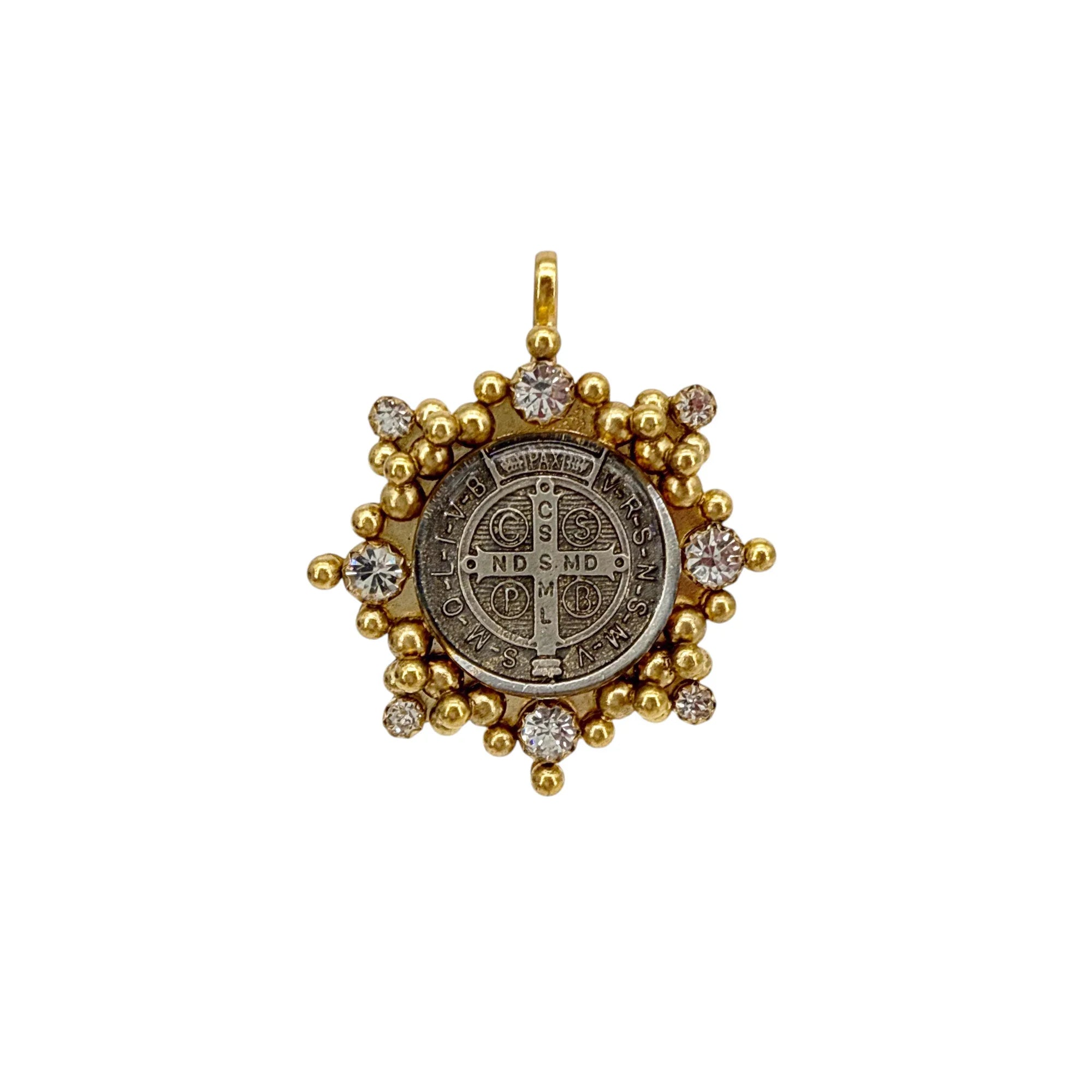 VIRGINS SAINTS & ANGELS VSA Cloister San Benito Medallion in Gold - flyKAMP