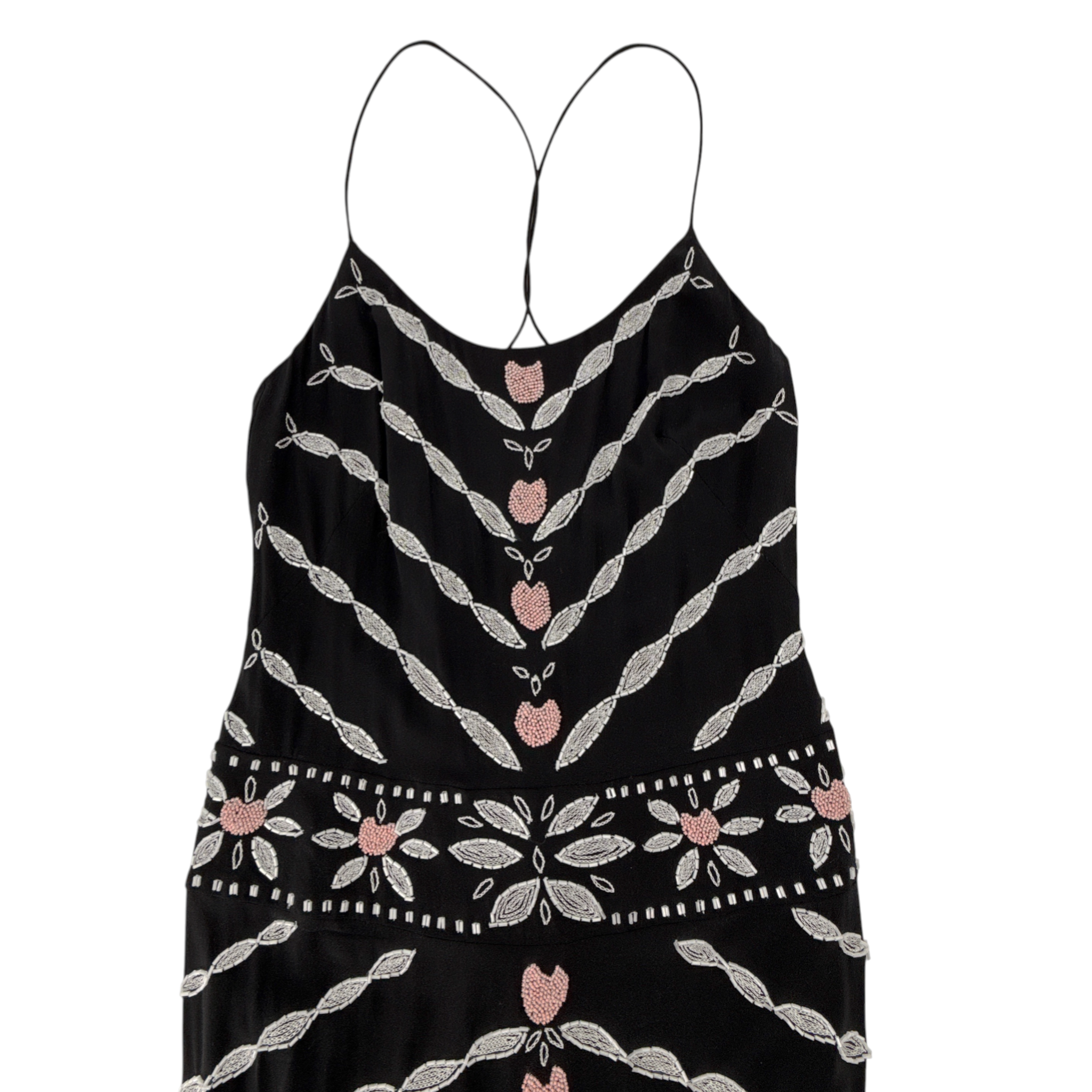 NICOLE MILLER Collection Beaded Silk Dress in Black 2|XS Nicole Miller Collection