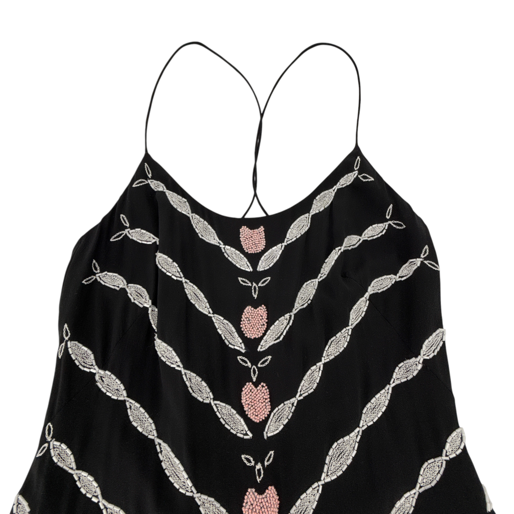 NICOLE MILLER Collection Beaded Silk Dress in Black 2|XS Nicole Miller Collection