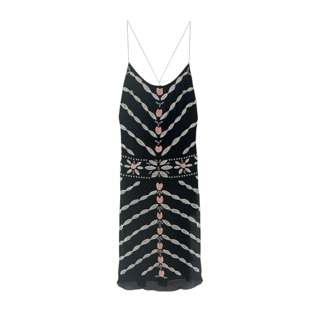 NICOLE MILLER Collection Beaded Silk Dress in Black 2|XS Nicole Miller Collection