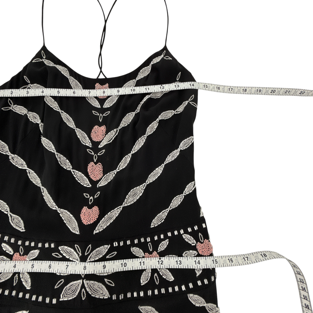 NICOLE MILLER Collection Beaded Silk Dress in Black 2|XS Nicole Miller Collection