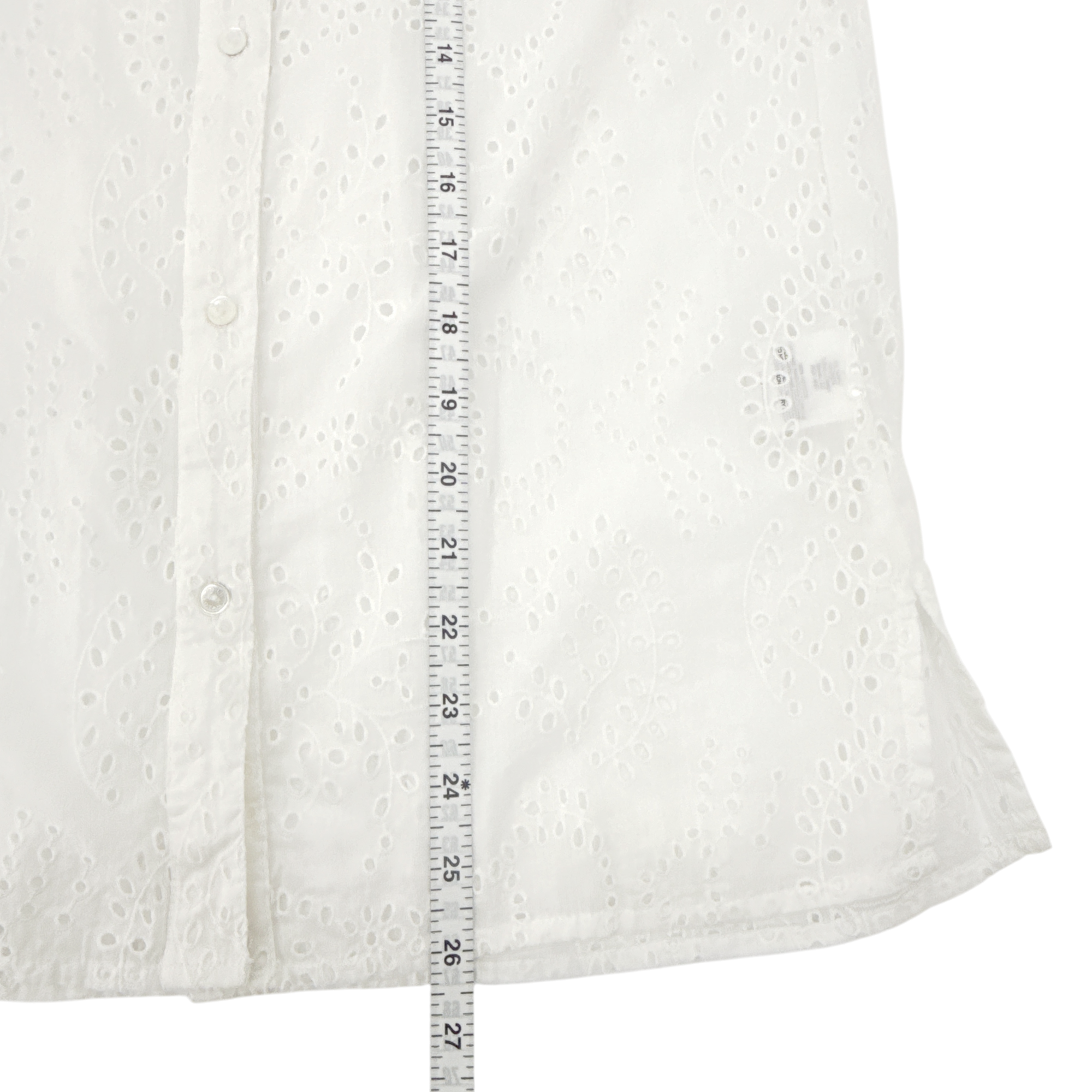 NILI LOTAN Andree Eyelet Shirt in Ivory XS Nili Lotan