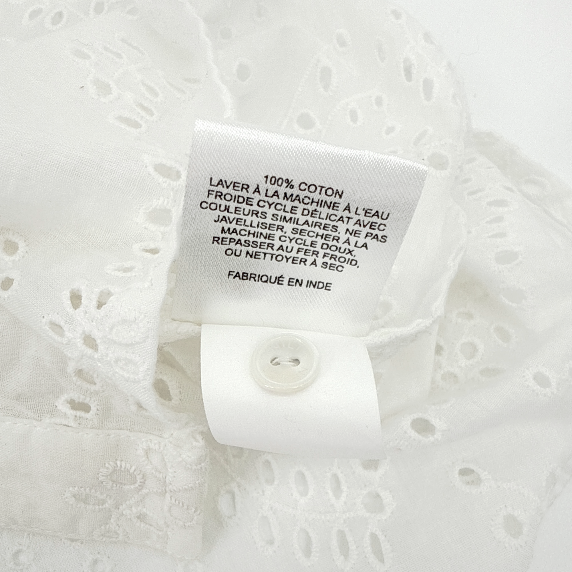 NILI LOTAN Andree Eyelet Shirt in Ivory XS Nili Lotan