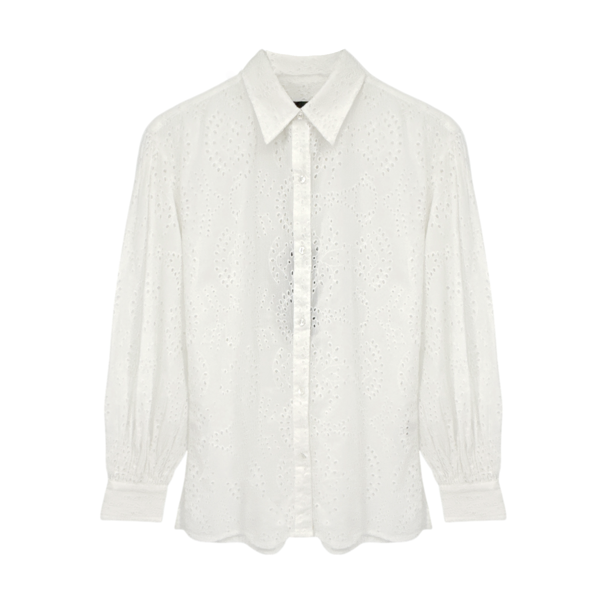 NILI LOTAN Andree Eyelet Shirt in Ivory XS Nili Lotan