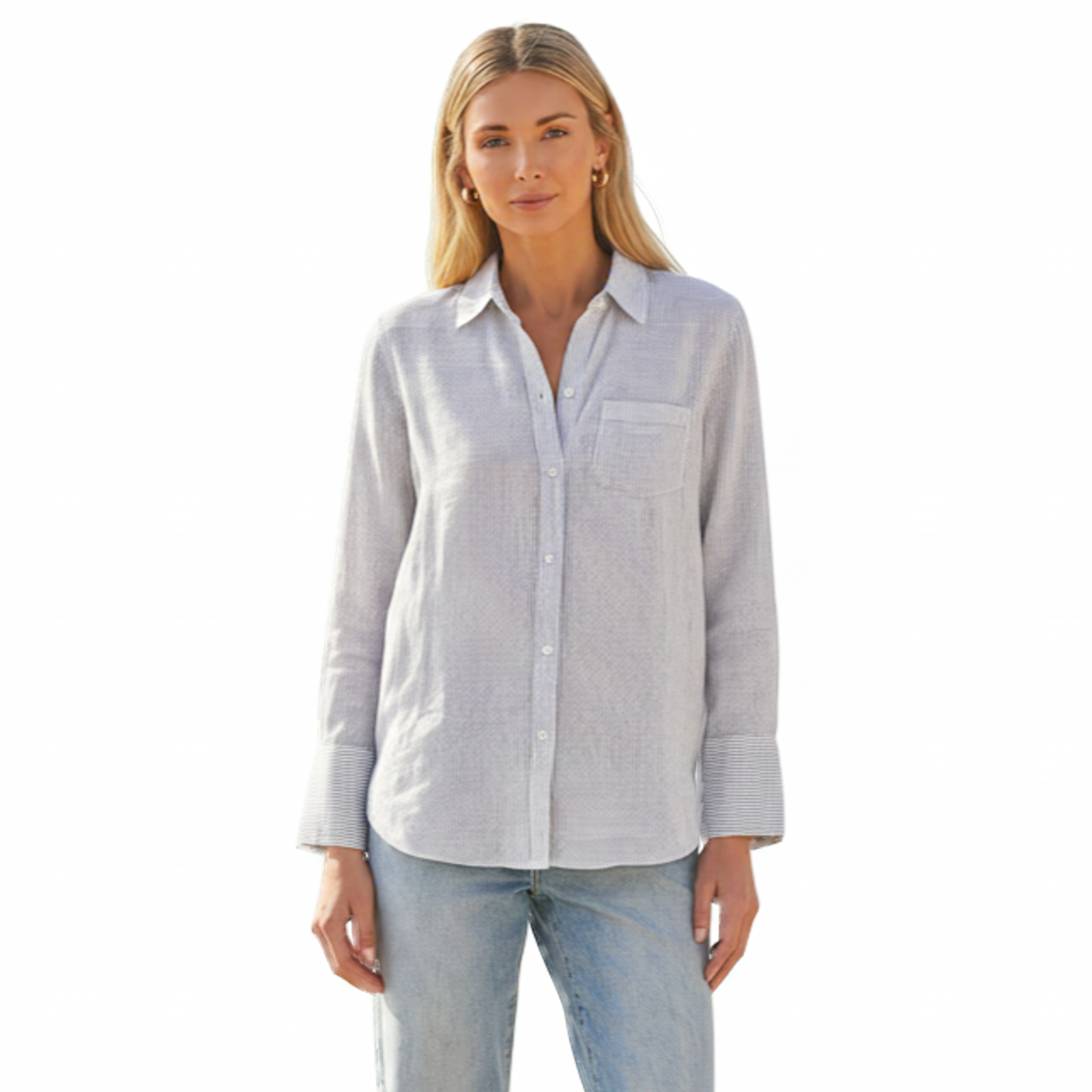 NILI LOTAN Pinstripe Cotton Voile NL Shirt S Nili Lotan