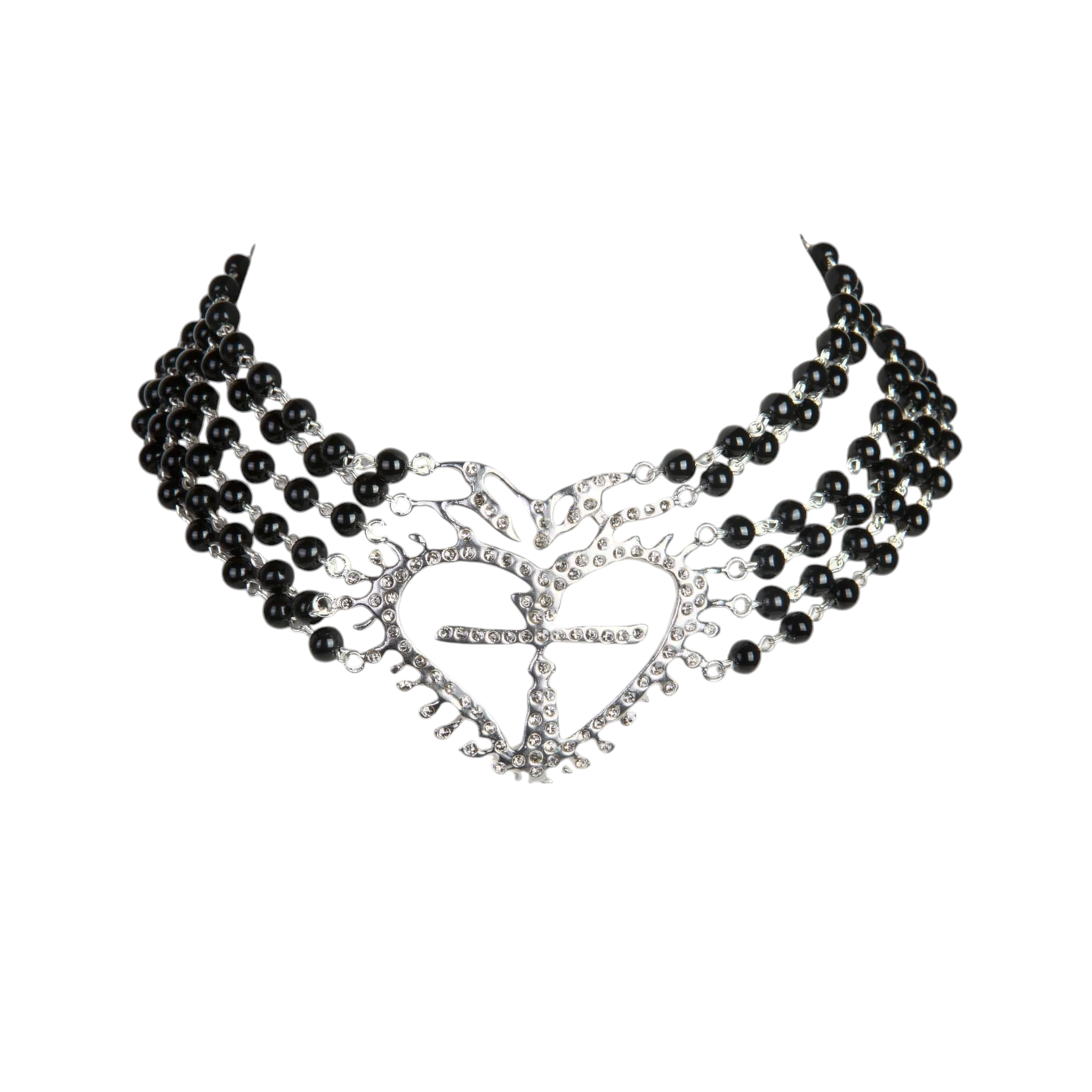 VIRGINS SAINTS & ANGELS VSA La Queen Collar Mystic Black in Silver Virgins Saints & Angels