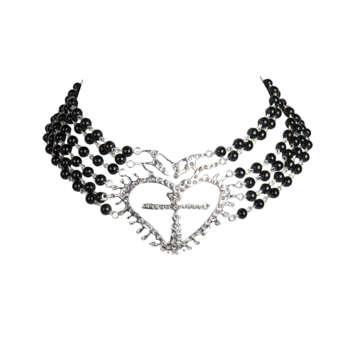 VIRGINS SAINTS & ANGELS VSA La Queen Collar Mystic Black in Silver Virgins Saints & Angels