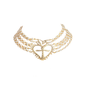 VIRGINS SAINTS & ANGELS VSA La Queen Collar in Pearl & Gold