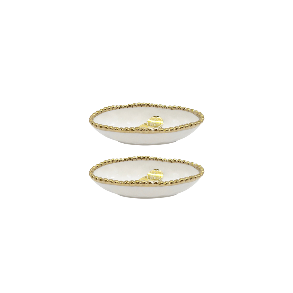 PAMPA BAY Golden Salerno Long Condiment Bowl Set of 2 Pampa Bay