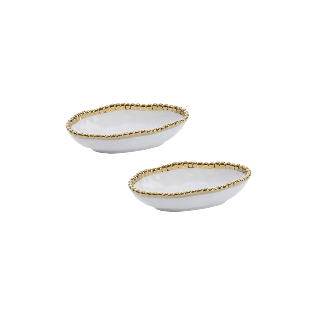 PAMPA BAY Golden Salerno Long Condiment Bowl Set of 2 Pampa Bay