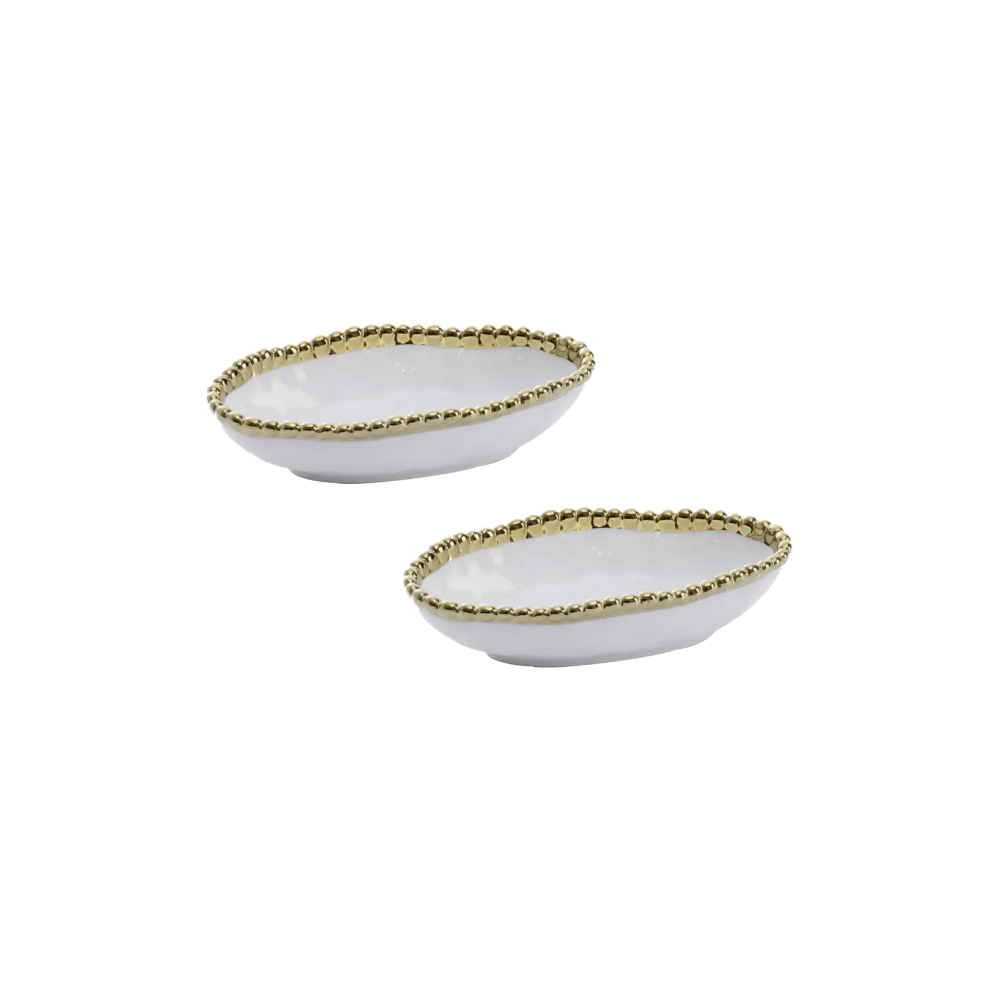 PAMPA BAY Golden Salerno Long Condiment Bowl Set of 2 Pampa Bay