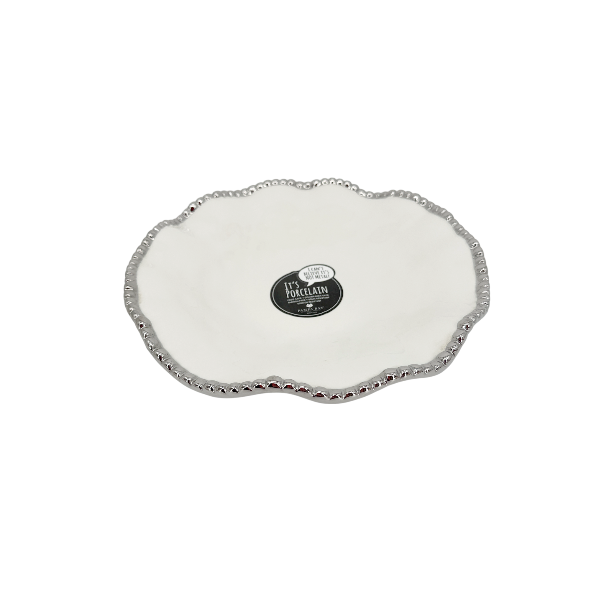 PAMPA BAY Salerno Round Serving Piece | Silver Pampa Bay