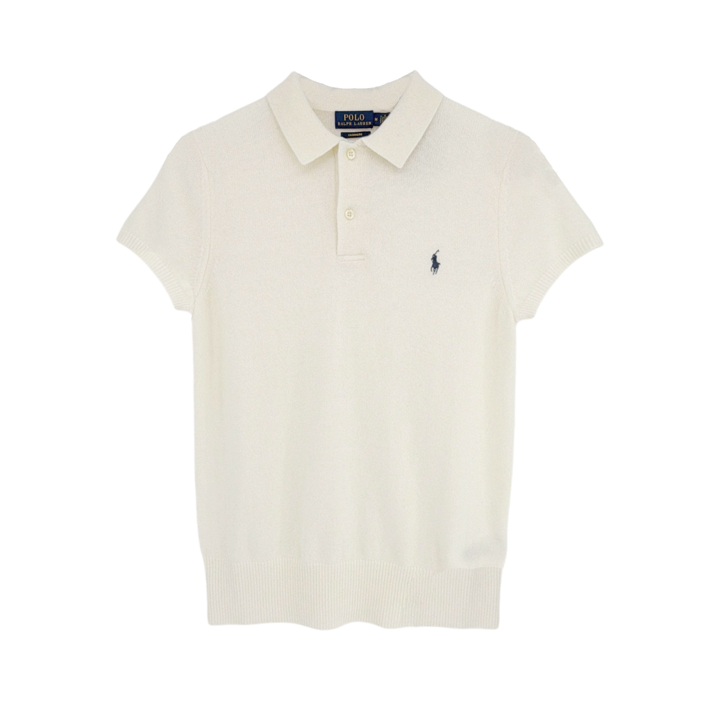 POLO RALPH LAUREN Cashmere Polo Shirt in Chic Cream in M Polo Ralph Lauren