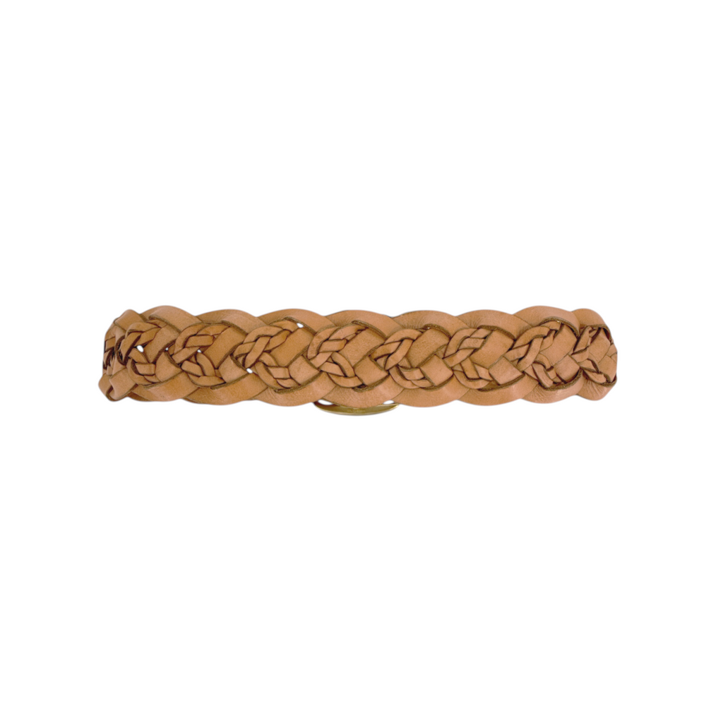POLO RALPH LAUREN Double-Braided Leather Belt Natural S Polo Ralph Lauren