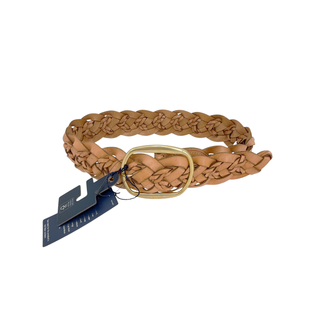 POLO RALPH LAUREN Double-Braided Leather Belt Natural S Polo Ralph Lauren