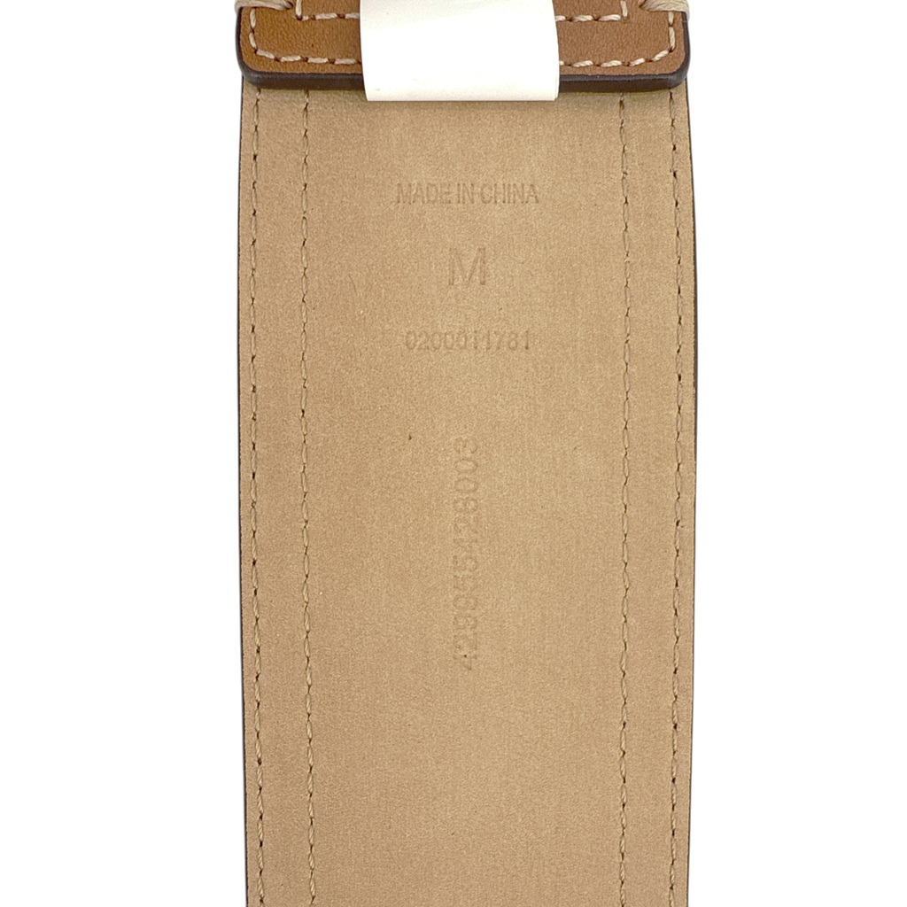 POLO RALPH LAUREN Elongated-Buckle Leather Belt in Cuoio & Silver M Polo Ralph Lauren
