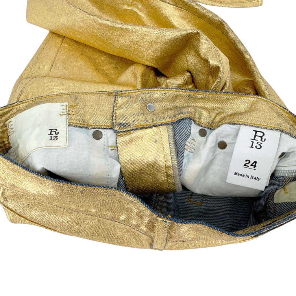 R13 Boyfriend Jean in Gold Indigo 24 R13