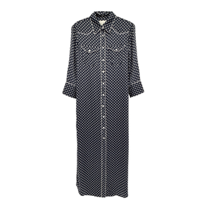 R13 Cowboy Dress in Silk Navy Star S