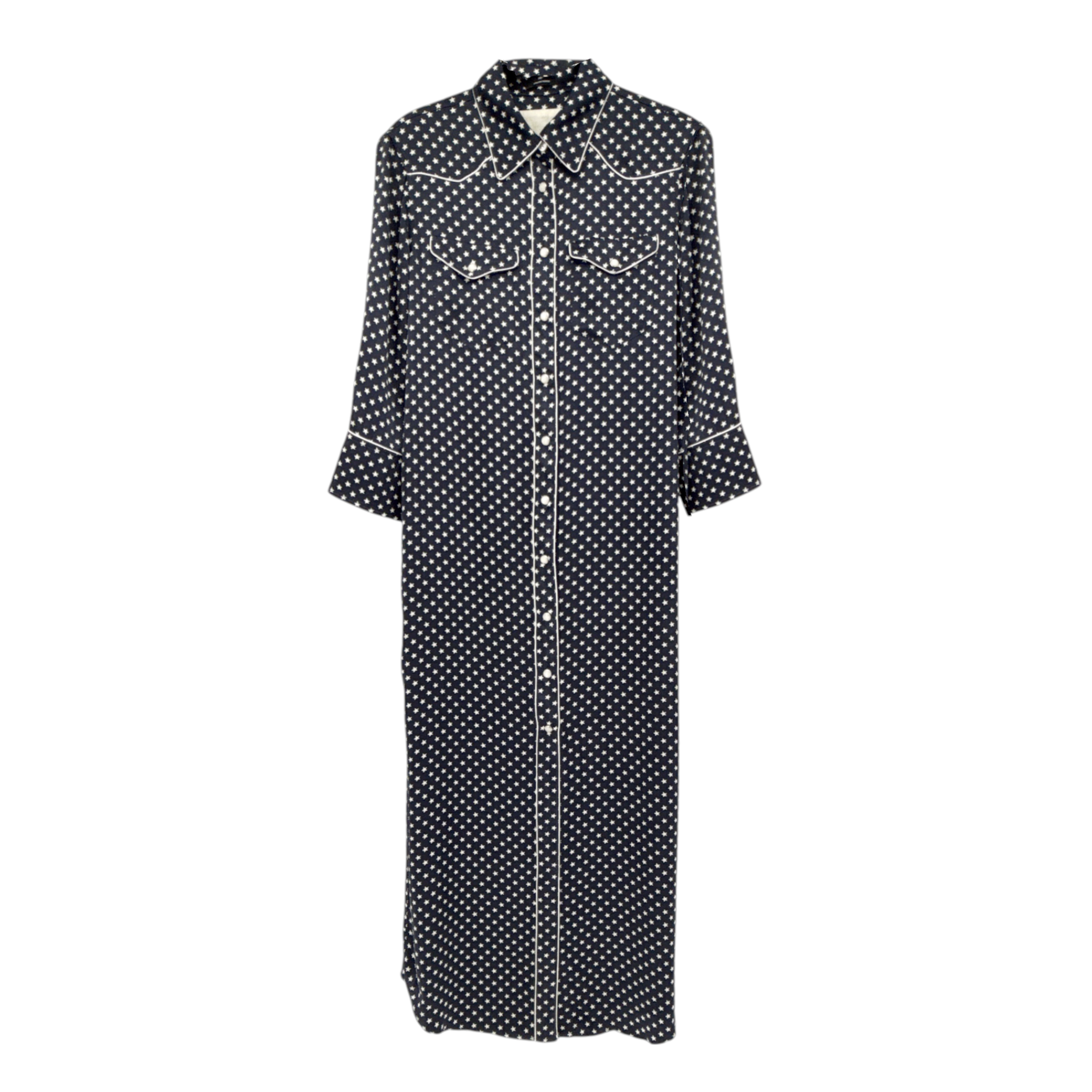 R13 Cowboy Dress in Silk Navy Star S R13