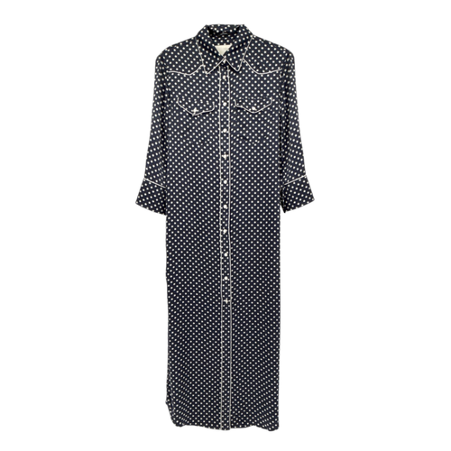 R13 Cowboy Dress in Silk Navy Star S R13