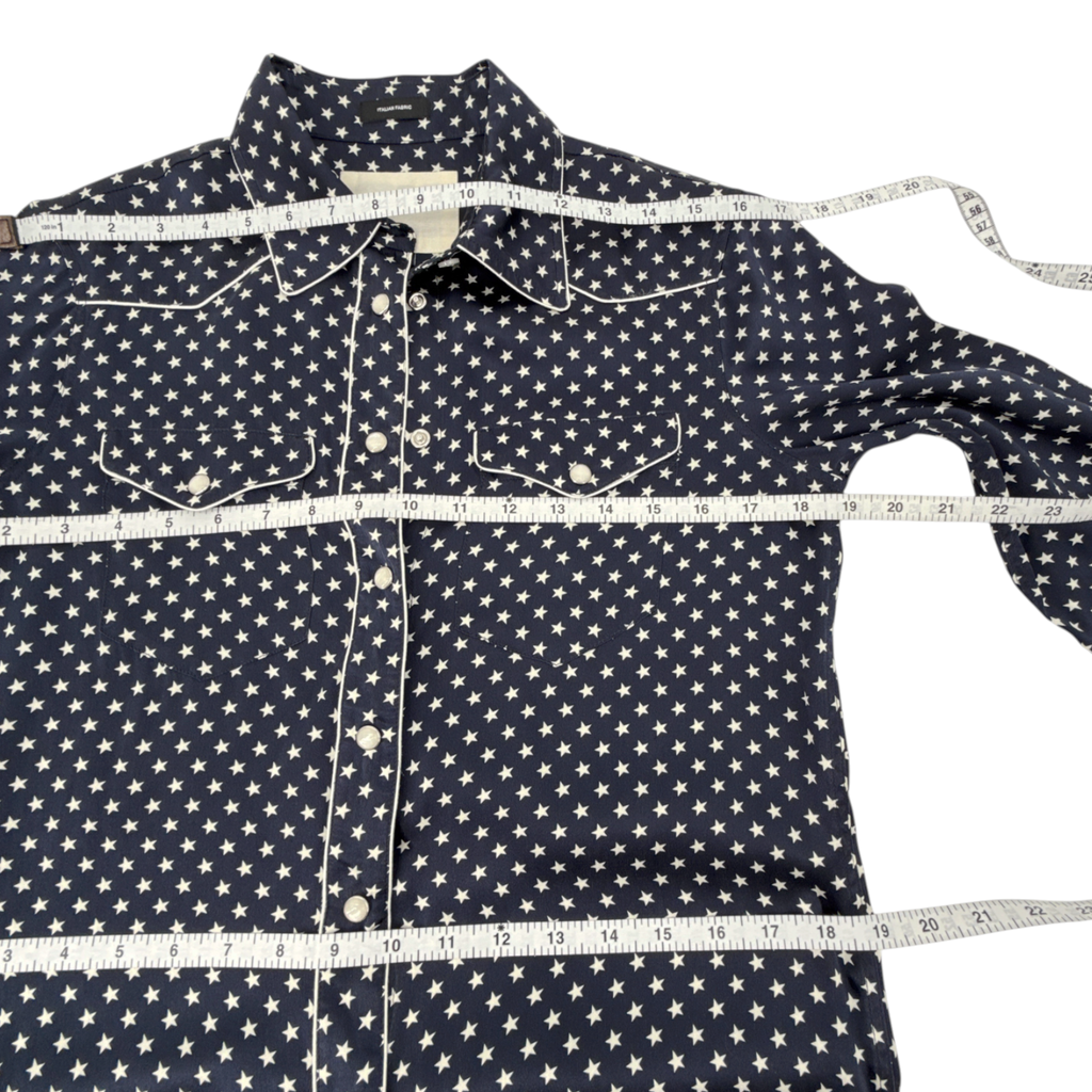 R13 Cowboy Dress in Silk Navy Star S R13