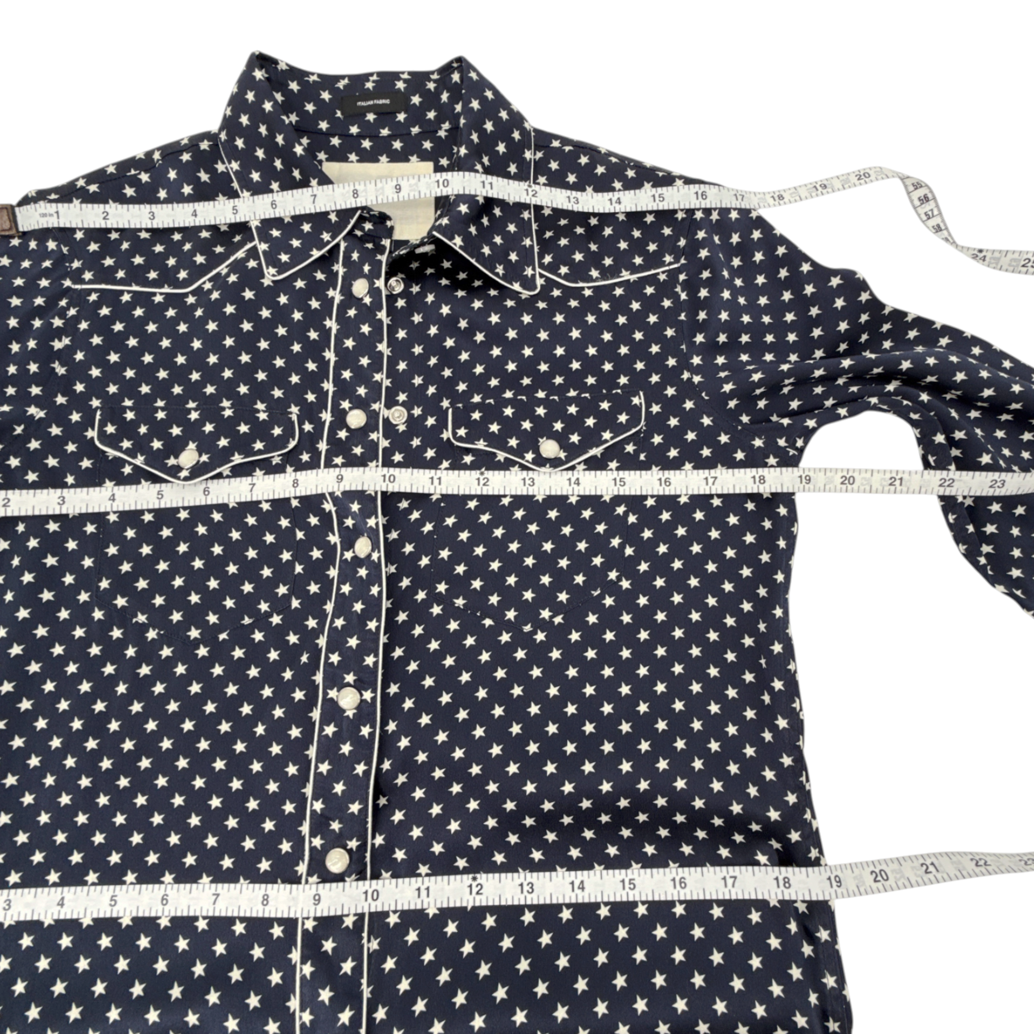 R13 Cowboy Dress in Silk Navy Star S R13