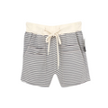R13 Layered Pocket Sweatshorts in Navy/Ecru Narrow Stripe S R13