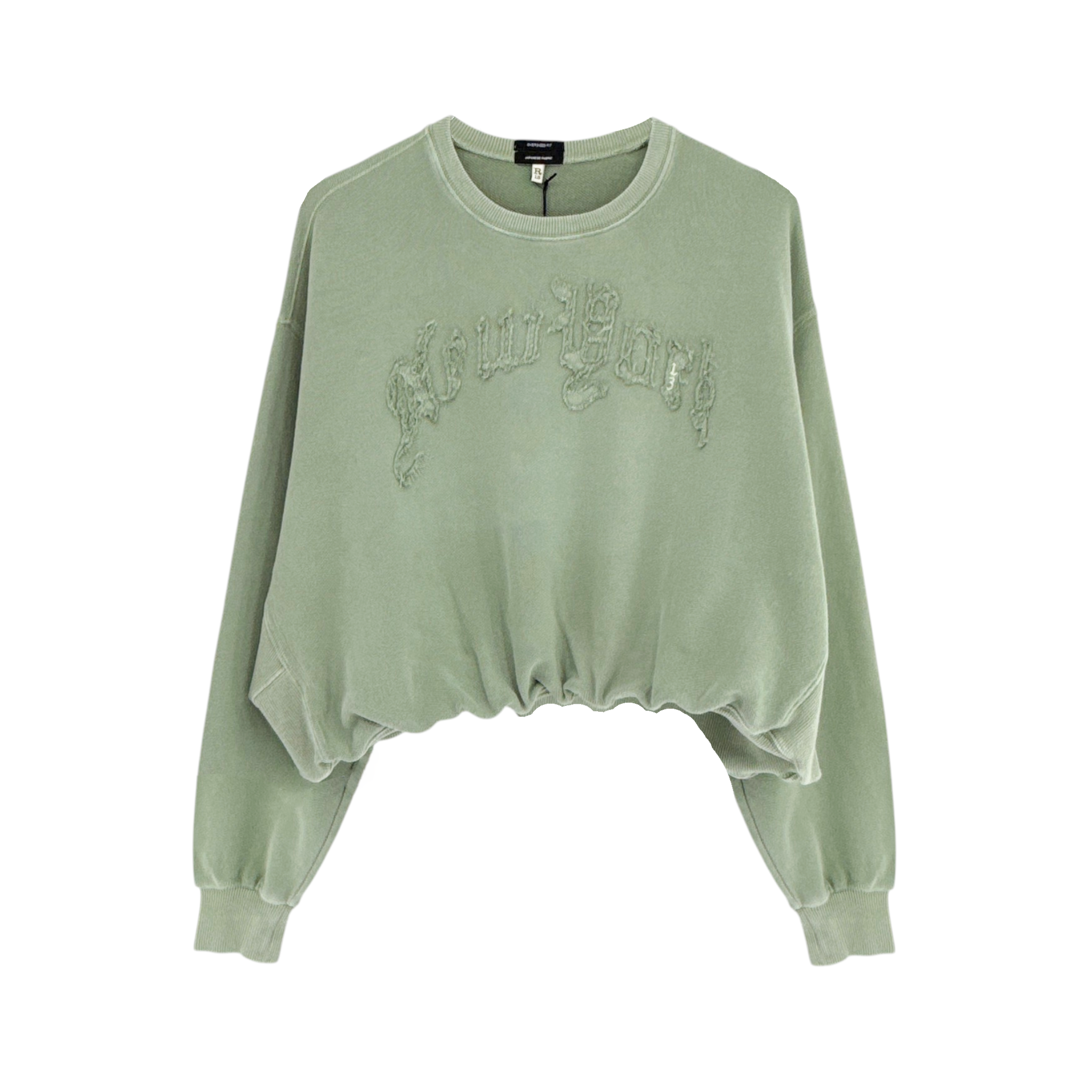 R13 New York Balloon Crewneck Sweatshirt in Light Olive S R13