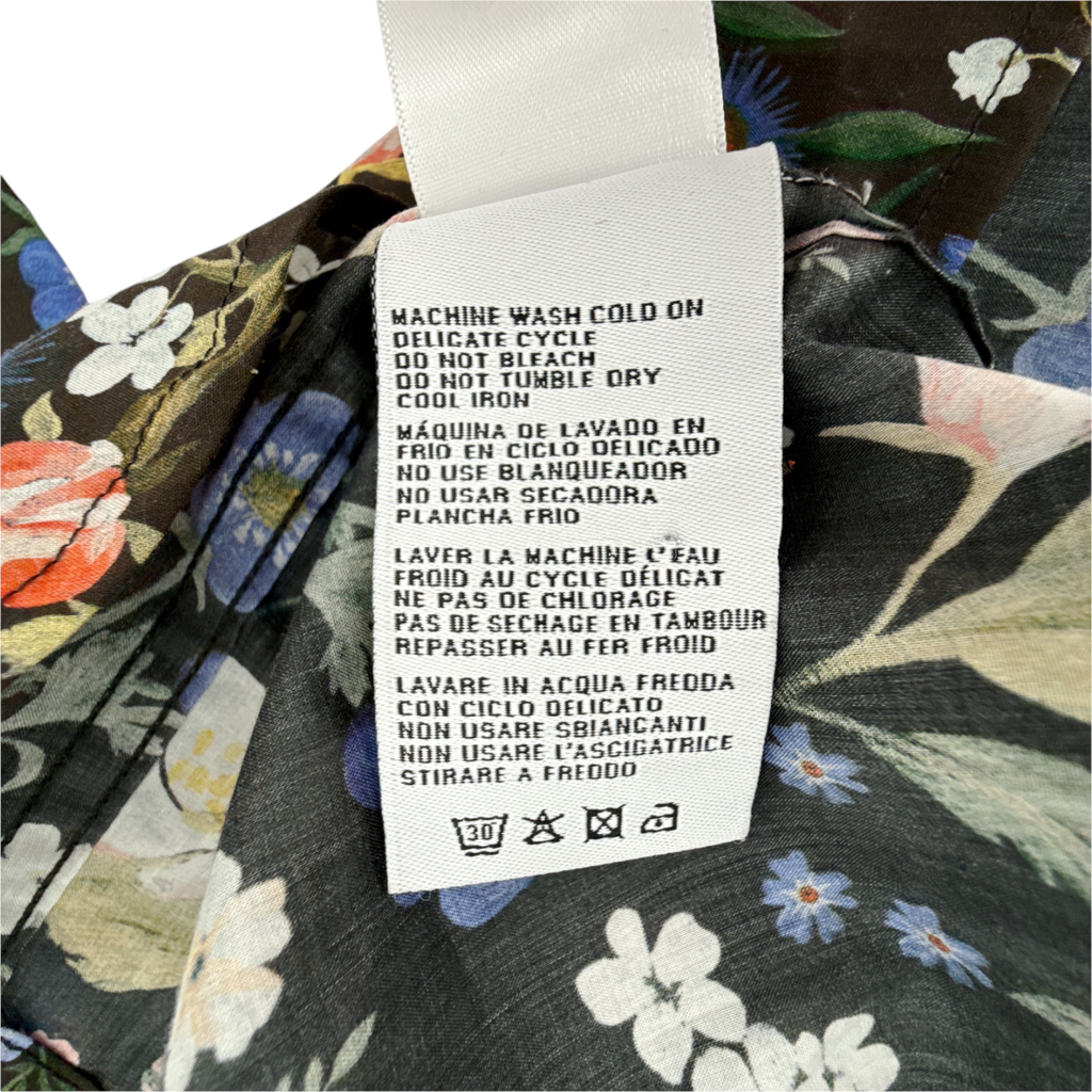 R13 x LIBERTY of LONDON Cowboy Dress in Black Floral S R13