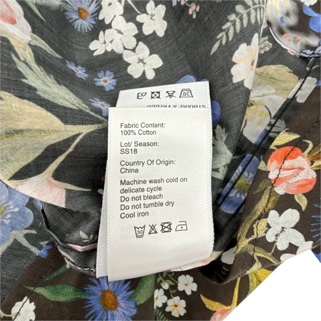 R13 x LIBERTY of LONDON Cowboy Dress in Black Floral S R13