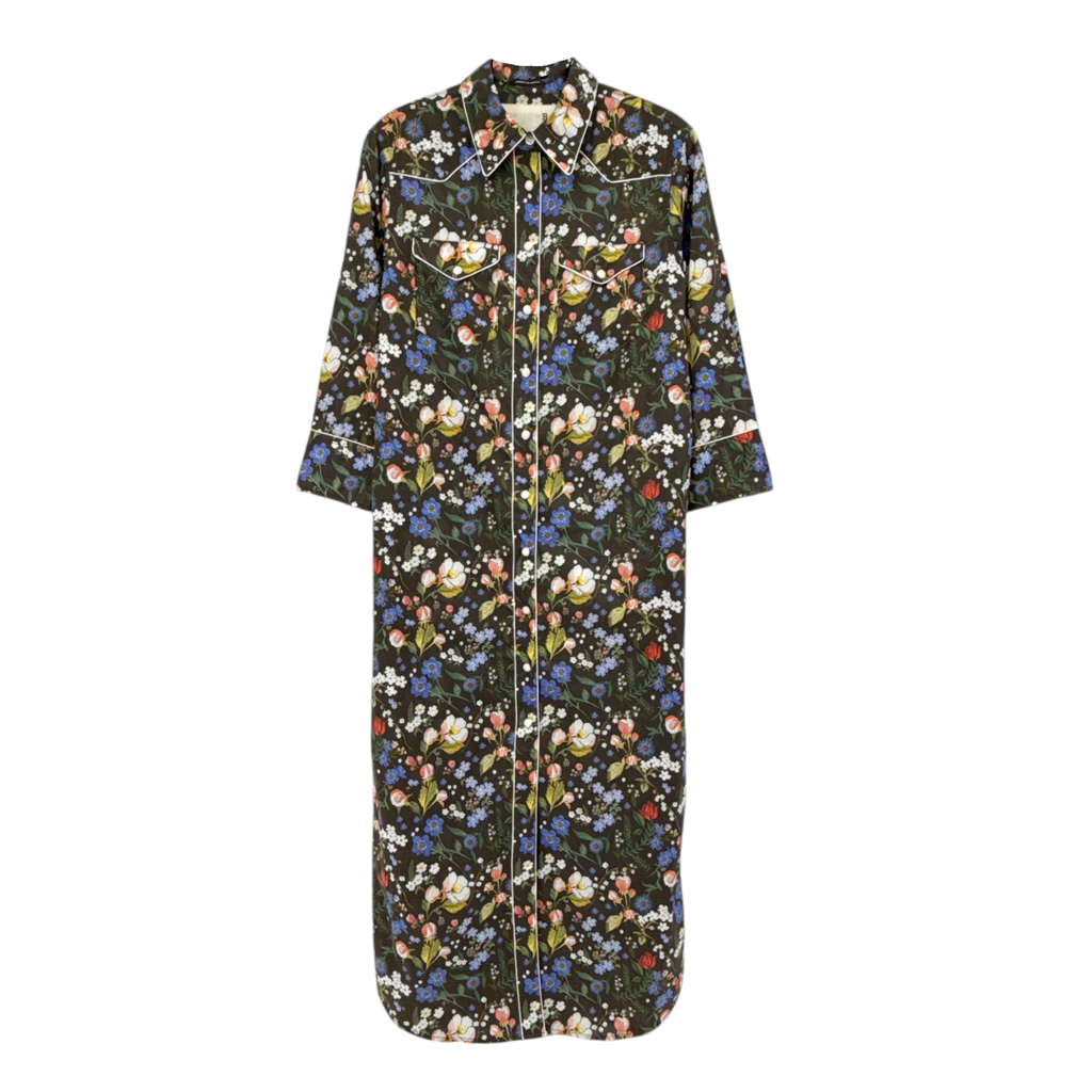 R13 x LIBERTY of LONDON Cowboy Dress in Black Floral S R13
